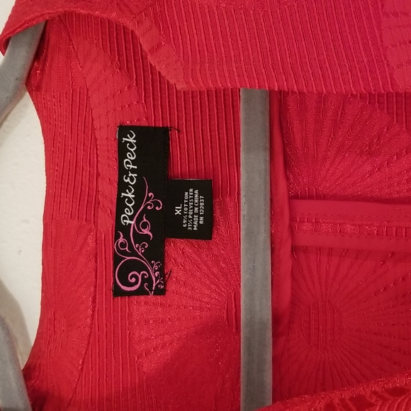 Peck&Peck, red patterned open face jacket - Picture 3 of 3